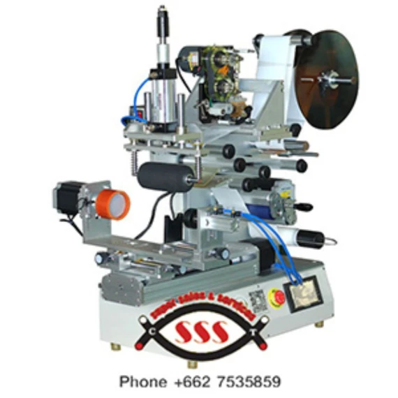 เครื่องติดสติ๊กเกอร์ขวดแบนกึ่งออโต้ รุ่น FK-615